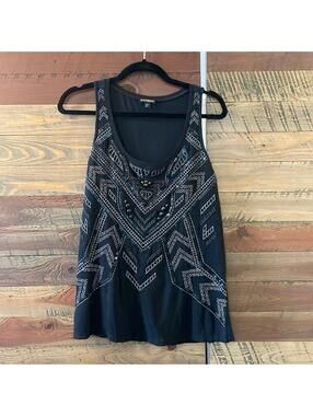 Express beaded black tank top - Sz Small